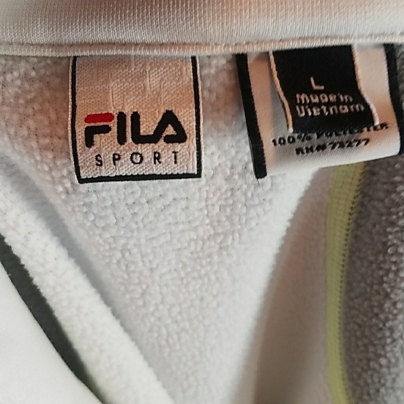 Fila Sport Pullover White Fleece Jacket - Picture 4 of 5